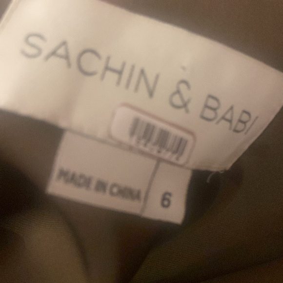 Sachin & Babi Evangeline Draped One-shoulder Midi Dress Olive Size 6 - Picture 4 of 4